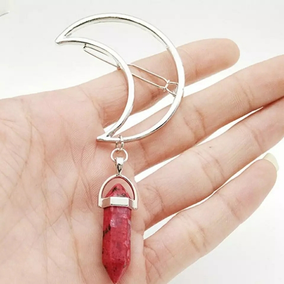 NEW Silver Minimalist Crescent Moon Hair Pin Clip - Picture 9 of 15